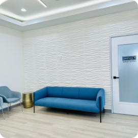 Couch in waiting room