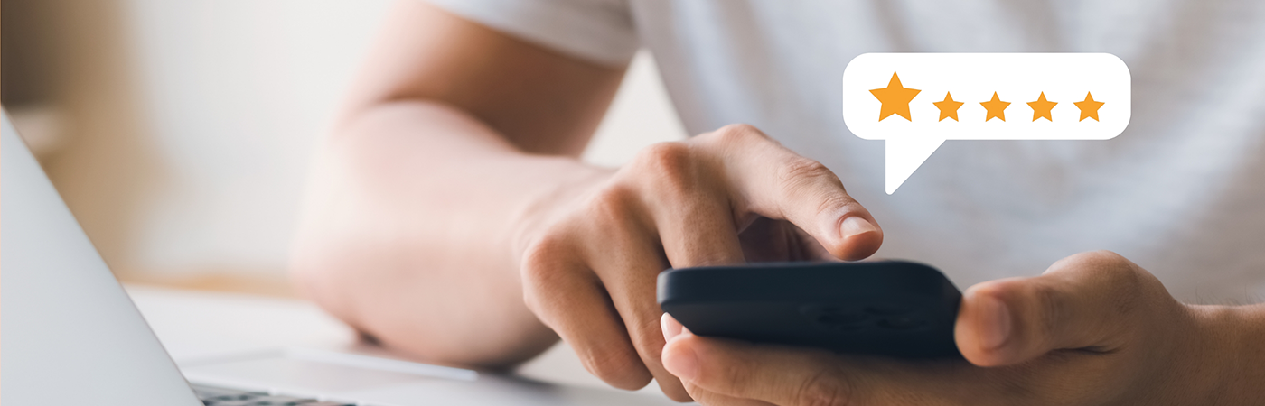 Leaving 5 star review on phone